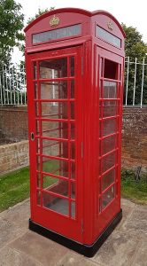 Newly painted telephone box